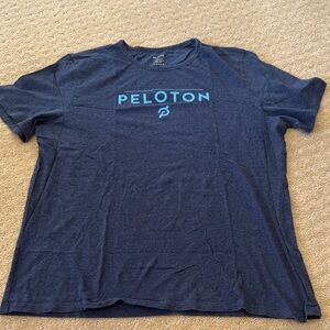 Peloton Navy Tee with Light Blue Logo